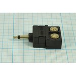 Adapter 3.5mm plug mono TV socket, contacts 2C[300ohm]-2C[screw][75ohm], plastic