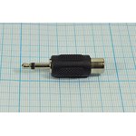 Adapter plug 3.5 mono-RCA socket, pins 2C[Ni], plastic