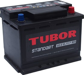 6СТ60(0), Аккумулятор TUBOR Standart 60А/ч обратная полярность