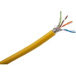 09456000502, Harting Cat6 Ethernet Cable, S/FTP, Yellow PVC Sheath, 100m