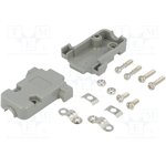 CCOV09-SC-LG, Корпус для разъемов D-Sub, D-Sub HD 15pin,D-sub 9pin, прямой
