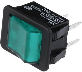 C1353ABBG2, Rocker Switches DPST Rocker Switch, Lit 110V Green