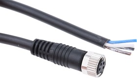 79 3382 42 04, Sensor Cable, M8 Socket - Bare End, 4 Conductors, 2m, IP67, Black / Grey