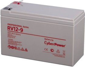 Фото 1/5 Аккумуляторная батарея CyberPower RV 12-9 12В/9Ач, клемма F2 (151х65х94мм (100мм); 2,8кг; Срок службы 8лет)