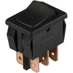 GRS-4023A-1300, Rocker Switch - DPDT - On-Off-On - 13A 125VAC - Black Concave ...