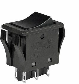 JWM22RAA, Rocker Switches 10A DPDT ON ON BLK