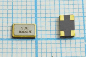 Кварцевый резонатор 16МГц, SMD 5x3.2мм с 4-мя контактами, нагрузка 8пФ, точность 20ppm; 16000 \SMD05032C4\ 8\ 20\ 50/-40~85C\SMD0503(4P)\1
