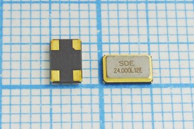 Кварцевый резонатор 24МГц, SMD 5x3.2мм с 4-мя контактами, нагрузка 12пФ, точность 10ppm; 24000 \SMD05032C4\12\ 10\ 15/-40~85C\SMD0503(4P)\1