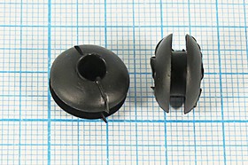 Фото 1/2 Изоляционная втулка проходная 5x8x3x14, материал резина, черный, Mi5x8