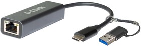 Фото 1/7 Сетевой адаптер D-Link DUB-2315/A1A 2.5 Gigabit Ethernet / USB Type-C с переходником USB Type-C / USB Type-A