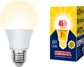 LED-A60-7W/ 3000K/E27/FR/NR Лампа светодиодная. Форма "A", матовая UL-00005619