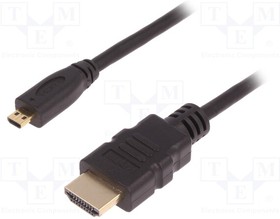 50401, Кабель HDMI 1.4 вилка micro HDMI,вилка HDMI 3м черный