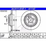 24.0111-0147.1, Диск тормозной задн, VOLVO: S60 II 2.0 T/D3/D4/D5/D5 AWD/DRIVe/ ...