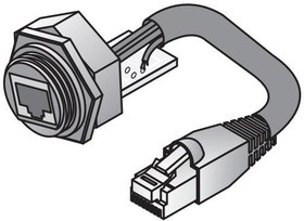 Фото 1/4 1546414-4, Modular Connectors / Ethernet Connectors BLKHD W/PATCH CORD