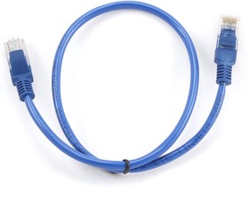 Фото 1/10 Патч-корд UTP Cablexpert кат.5e, 0.5м, литой, многожильный (синий)