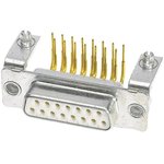 09644147232, D-Sub Standard Connectors 37P FEMALE RT ANGLE BOARDCLIP/CLINCH NUT