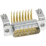 09642247212, D-Sub Standard Connectors 15P MALE R/A BRDLOCK 47 pf CLINCH NUT