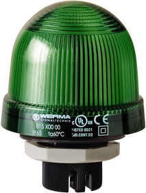 816.200.55, 816 Series Green Continuous lighting Beacon, 24 V, Built-in Mounting, LED Bulb