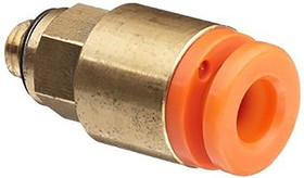 KQ2H07-34A, KQ2 Series Straight Threaded Adaptor, NPT 1/8 Male to Push In 1/4 in, Threaded-to-Tube Connection Style