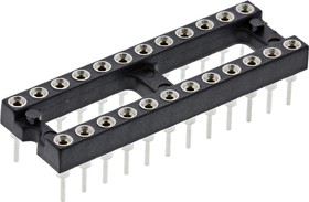 Фото 1/2 110-87-324-41-001101, 2.54mm Pitch Vertical 24 Way, Through Hole Turned Pin Open Frame IC Dip Socket, 1A