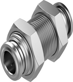 NPQR-H-Q8-E, NPQR Series Push-in Fitting, Push In 8 mm to Push In 8 mm, Tube-to-Tube Connection Style, NPQR-H-Q8