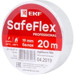 Изолента ПВХ 19мм (рул.20м) бел. SafeFlex EKF plc-iz-sf-w