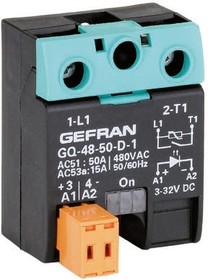 GQ-25-48-D-1-1 (480V/25A), GQ Series Solid State Relay, 25 A Load, Surface Mount, 480 V ac Load, 32 V dc Control