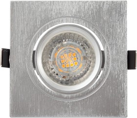 Фото 1/4 Denkirs DK3021-CM Встраиваемый светильник, IP 20, 10 Вт, GU5.3, LED, серый, пластик