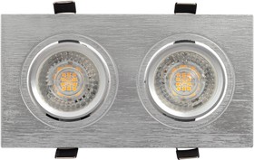 Фото 1/3 Denkirs DK3022-CM Встраиваемый светильник, IP 20, 10 Вт, GU5.3, LED, серый, пластик