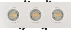 Фото 1/4 Denkirs DK3023-WH Встраиваемый светильник, IP 20, 10 Вт, GU5.3, LED, белый, пластик