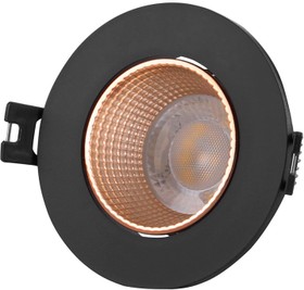 Фото 1/2 Denkirs DK3061-BBR Встраиваемый светильник, IP 20, 10 Вт, GU5.3, LED, черный/бронзовый, пластик