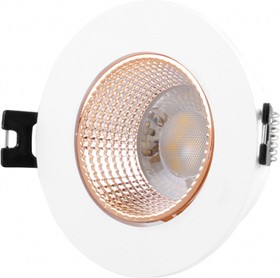 Фото 1/2 Denkirs DK3061-WBR Встраиваемый светильник, IP 20, 10 Вт, GU5.3, LED, белый/бронзовый, пластик