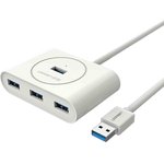 Разветвитель USB UGREEN USB 3.0 x 4, 1 м, цвет белый (20283)