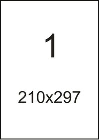 Фото 1/2 Самоклеящиеся этикетки глянцевые а4 210x297 мм, 1 шт. на листе, белые,100 л. в уп. 73633