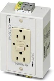 5600639, Rail-mounted dual power outlet with two 120 V AC/15 A receptacles equipped with ground fault circuit interruption ...