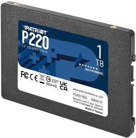 Фото 1/3 SSD накопитель Patriot P220 1ТБ, 2.5, SATA (P220S1TB25)