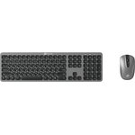 Клавиатура + мышь Оклик 300M клав:серый мышь:серый/черный USB беспроводная slim ...