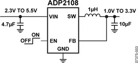 Фото 1/3 ADP2108AUJZ-1.3-R7, Преобразователь постоянного тока понижающий синхронный 1.3В