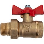 Кран шаровой латунный OPTIMA для ВОДЫ 1/2" ВР/НР бабочка, VF.227.L0B1.012.Bir