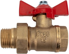 Фото 1/5 Кран шаровой латунный OPTIMA для ВОДЫ 1/2" ВР/НР бабочка, VF.227.L0B1.012.Bir