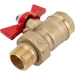 Кран шаровой латунный OPTIMA для ВОДЫ 1/2" ВР/НР бабочка, VF.227.L0B1.012.Bir