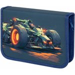 Пенал ПИФАГОР, 1 отделение, 2 откидные планки, полиэстер, 20х14 см ...