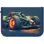 Пенал ПИФАГОР, 1 отделение, 2 откидные планки, полиэстер, 20х14 см ...