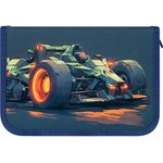 Пенал ПИФАГОР, 1 отделение, 2 откидные планки, полиэстер, 20х14 см ...