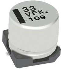 EEE-FKV101XAL, Aluminum Electrolytic Capacitors - SMD 35VDC 100uF 20% 6x8mm AEC-Q200