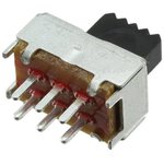 SSB22, SLIDE SWITCH, DPDT, 0.1A, 30VDC, THT