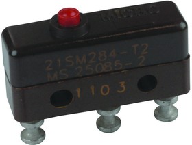 Фото 1/2 21SM284-T2, MICROSWITCH, PIN PLUNGER, SPDT, 5A 115V