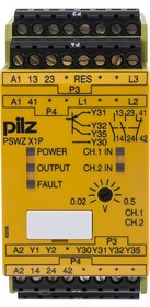 Фото 1/3 777949, Single/Dual-Channel Speed/Standstill Monitoring Safety Relay, 24 → 240V ac/dc, 2 Safety Contacts