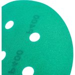 Шлифовальный круг на липучке - зелёный 125мм 5шт. P400 8547