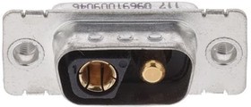 09691009046, D-Sub Mixed Contact Connectors D-Sub 2W2C male angled, 40Amps, PLS4, board locks, M3 threading